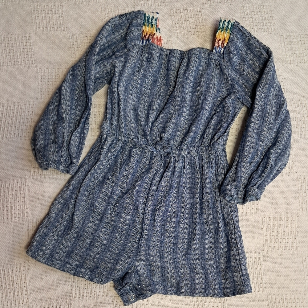 Toddler girl 2yrs long sleeved blue romper